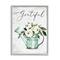 Stupell Industries Grateful Sentiment Vintage Turquoise Watering Can Flower Bouquet Framed Wall Art
